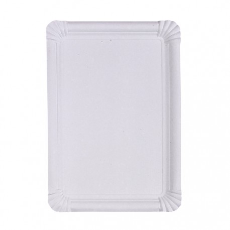 Assiette blanche rectangulaire en carton recyclé